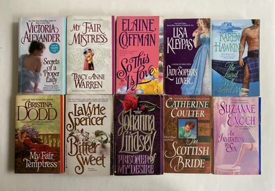 Лот из 10 винтажных смешанных книг исторический роман с отступами - Изображение 1 из 4