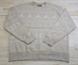 Nike Jordan Essentials Holiday Fleece Crew X-Large Sweatshirt FD7463-200 - Picture 1 of 6