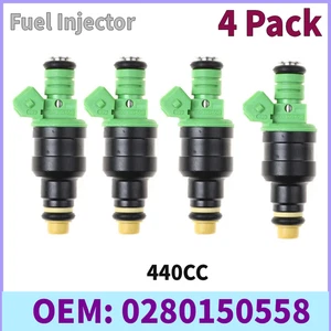 4 x 440CC 42LB EV1 UPGRADE FUEL INJECTORS FOR 0280150558 VW AUDI BMW FIAT FORD - Picture 1 of 6