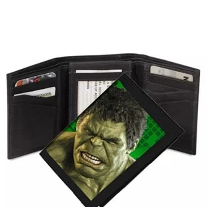 Herren-Geldbörsen - schmale dünne dreifach faltbare Hulk-Geldbörse aus echtem Leder, Münzfach mit Reißverschluss - Bild 1 von 7