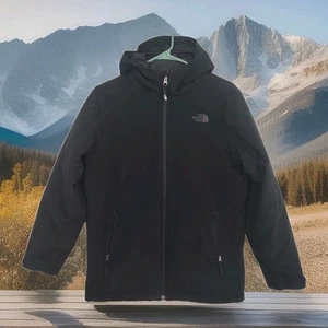 The North Face boy's lined full-zip jacket, size 14/16 (large), black, hooded - Picture 1 of 9