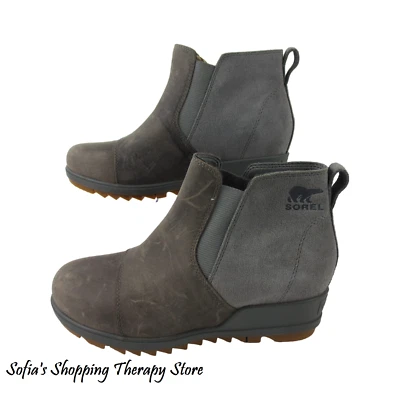 Sorel Evie Size 7 Pull-On Suede & Leather Women’s Ankle Booties Quarry Gray - Image 1 of 4