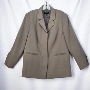 Talbots Blazer Hidden Button Womens 14W Tan Lined Pockets Preppy Career Corpcore - Picture 1 of 13