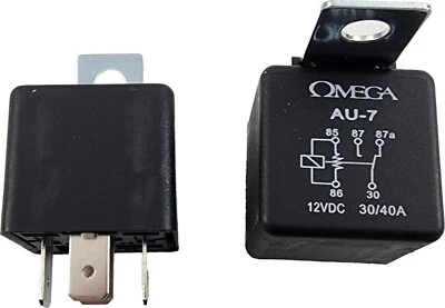 Lote de 2 Relés Omega AU-7 SPDT Single Pole Double Throw 30/40 AMP 12VDC - Imagem 1 de 4