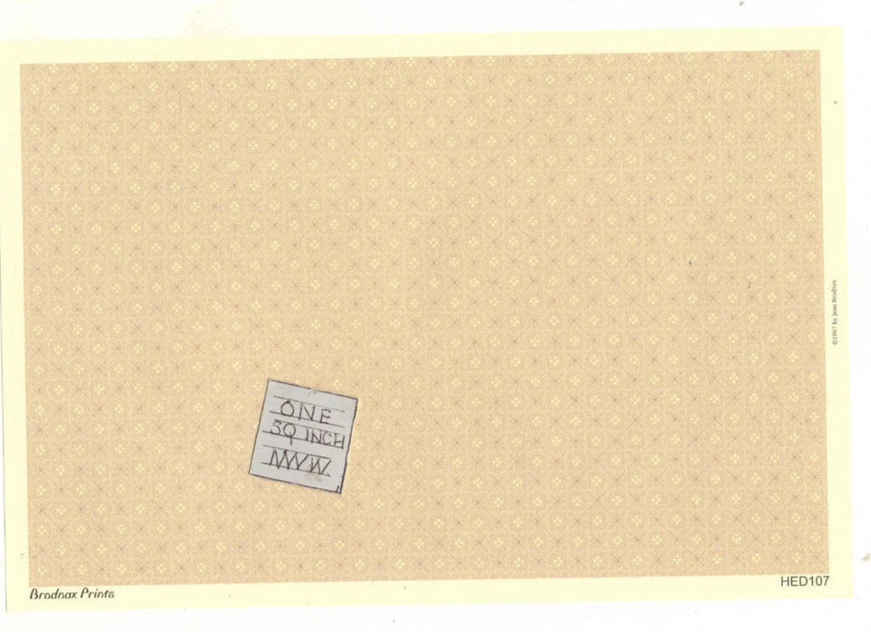 Impresiones Brodnax - Papel pintado HED107 mitad escala 1/24 1 pieza casa de muñecas. Foto 1 de 1