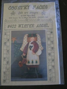 Craft pattern - Country faces folk art designs - #422 winter angel - Picture 1 of 2