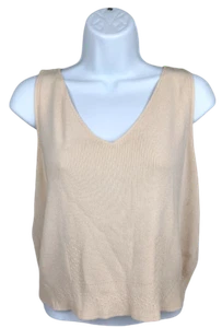 Beigefarbenes Damenhemd Bluse Weste Freizeit Büro Arbeit Kleid Top Größe M + KOSTENLOSER VERSAND - Bild 1 von 4
