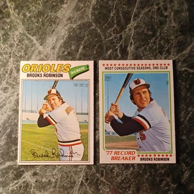 1977 TOPPS #285 BROOKS ROBINSON HOF BALTIMORE ORIOLES  1978 #4 BOTH CRISP CLEAN. - Image 1 of 4