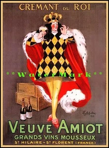 Champagne Crémant Du Roy 1922 French Wine Advertising Vintage Poster Print Art - Picture 1 of 4