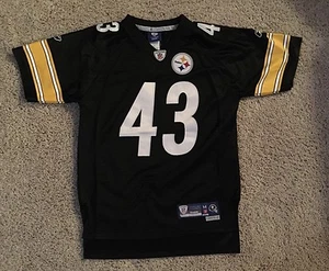 REEBOK ONFIELD PITTSBURG STEELERS #43 POLAMALU BLACK JERSEY YOUTH SIZE M (10-12) - Picture 1 of 10