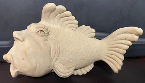 Vintage Dorothy George Carruth Fish Sculpture Girl 2004 Handcrafted in Stone - Picture 1 of 6