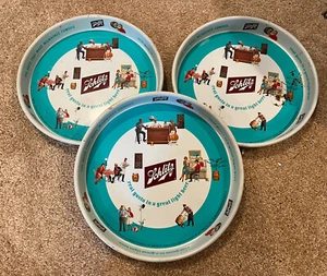 Vintage Schlitz Beer Metal Serving Trays Set of 3. NICE! - Picture 1 of 3