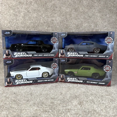 批量 4 件 Fast & Furious 1: 32 压铸 Chevelle Camaro Mustang Grand National 全新 — 第 1/4 张图片