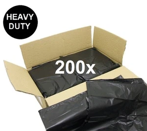 200 Heavy Duty Refuse Sacks Black Bin Liner Rubbish Bags Waste Bag 200g 18x29x39 - Picture 1 of 1