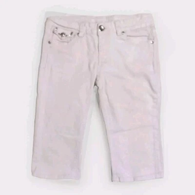 Bermudas Miss Chic EE. UU. Off White Cintura Baja Estrás Elegante Look Vacay  Foto 1 de 4