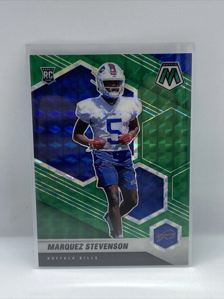 2021 Panini Mosaic Marquez Stevenson RC Green Prizm #390 - Image 1 of 1