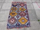 Antique Hand Made Traditional Turkish Rug Oriental Wool Pink Blue Rug 152x91cm