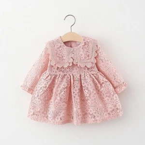 NEW Toddler Baby Girl Fall Winter Long Sleeve Lace Dress Party Princess Dress - Picture 1 of 14