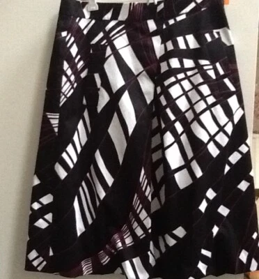 Falda Ellen Tracy Mujer 6 Algodón Hasta la Rodilla Burbuja Asimétrica Plisada Bolsillos Foto 1 de 4