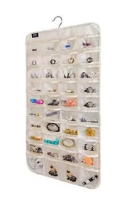 80 Pocket Hanging Jewelry Organizer, Dual Side Accessories Organizer - Picture 1 of 7