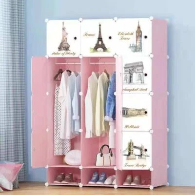 DIY 12 Cube Closet Wardrobe Modular Storage Organizer Clothes Shoe Bookcase Toy - Image 1 of 4
