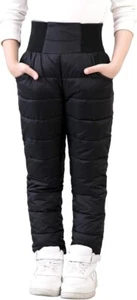 Ugrevz Girls Boys Black Thick Snow Winter Snow Pants Size 8 - Picture 1 of 4