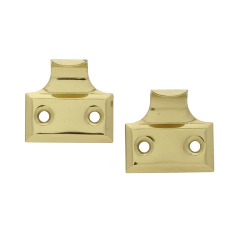 Pair of Solid Stamped Brass Window Sash Lifts Cover