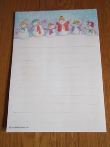 Vtg Hallmark Christmas Snowmen Notepad Paper 5 x 7" Snowman Lined Winter Holiday - Picture 1 of 9