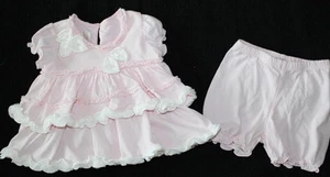 Isobella & Chloe Pale Pink White Ruffle Top / Pants Set Baby Girl Size 6 Months - Picture 1 of 2
