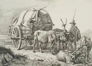 J. KLEIN (1792-1875), Buffalaro di Roma, Büffelkarren,  1843, Radierung - Picture 1 of 4