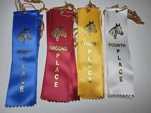 Lot Of 20 Horse Racing Award Ribbons 2" x 8" Horse Racing Rodeo Party Supplies - Picture 1 of 17