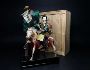 Antique SAMURAI Japanese Warrior MOMOTARO MUSHA Armor Suit YOROI NINGYO Horse - Picture 1 of 9