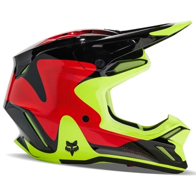 Fox Racing V3 Revise Offroad Helmet MIPS EPS Ionic+ Liner D-Ring DOT Red/Yellow - Image 1 of 4