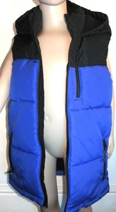 Gilet imbottito F&F bambino taglia 8-9 anni blu/nero con cappuccio senza maniche pre indossato - Foto 1 di 9