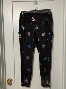Legging Torrid Active High Rise Galaxy Talla 1 Lámina Iridiscente Calaveras Halloween - Imagen 1 de 5
