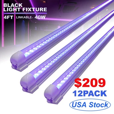 4Ft UV Led Black Light Fixture for Blacklight Poster and Halloween Decoration - Image 1 of 4