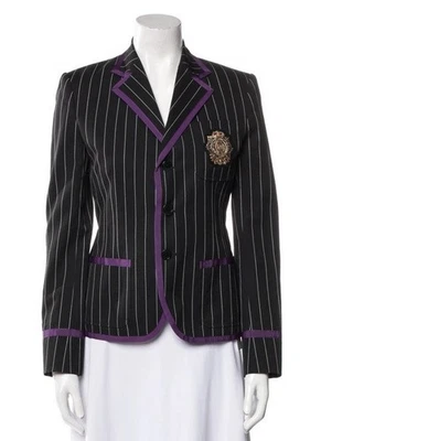 ¡NUEVO $698 Polo Ralph Lauren Blazer (Chaqueta)!  Rayas negras con escudo de polo grande Foto 1 de 4