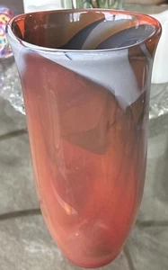 John Gerletti signierte mundgeblasene Glasvase 9 Zoll hoch - Bild 1 von 4