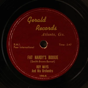 ROY MAYS: fat hardy's boogie / daddy sears jump GERALD Single 78 RPM - Picture 1 of 2