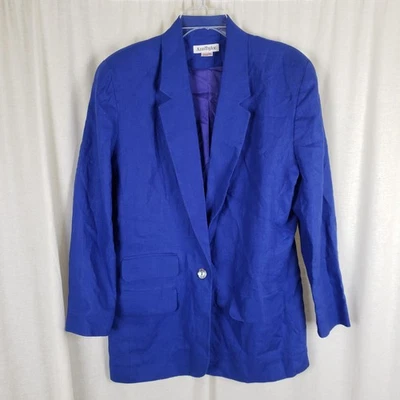 Chaqueta Blazer Ann Taylor Lino Abulón Madreperla Concha Botón Mujer talla 10 Foto 1 de 4