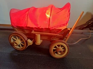 Vintage Planwagen Leuchte Lampe Holz - Bild 1 von 9