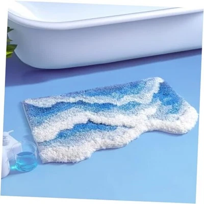 Lindas alfombras de baño funky para playa costera decoración temática náutica, baño de musgo  Foto 1 de 4