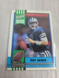 1990 TOPPS  TROY AIKMAN FOOTBALL CARD #3 NICE COND.  DALLAS COWBOYS 89 REC. BRK - Picture 1 of 7
