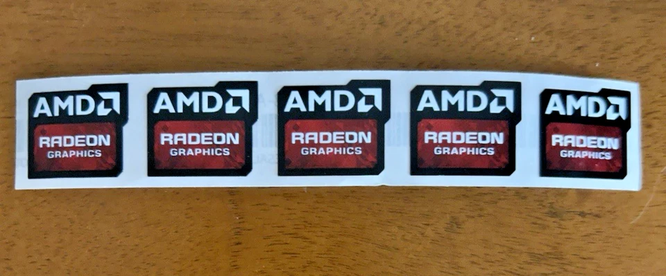 AMD Radeon Graphics Stickers -(5)- 17.5 x 17.5mm Case Badge Logo Laptop- NEW - Image 1 of 1