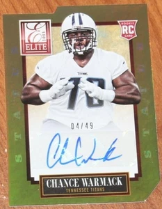 2013 ELITE FOOTBALL STATUS DIE CUT CHANCE WARMACK AUTO TITANS #d /49 RC ROOKIE - Picture 1 of 1