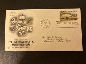 Dr Jim US FDC Scott #1505 Rural America Chautauqua 10c Art Craft 1974 - Picture 1 of 2