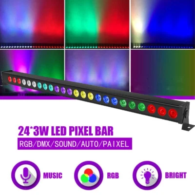 24LED Wall Wash Light DMX RGBW 4 in 1 Beam Strobe DJ Disco Bar Party KTV Remote - Image 1 of 4