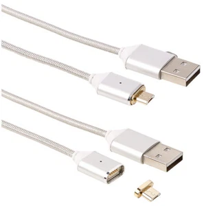 Callstel USB-Lade- & Datenkabel mit magnetischem Micro-USB-Stecker, 1m, 2er-Set - Bild 1 von 5