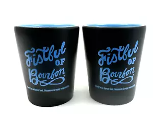 Bicchieri da Colpo "Pugno di Borbone" in Ceramica Nero e Blu Set di 2 Made in Thailand - Foto 1 di 6
