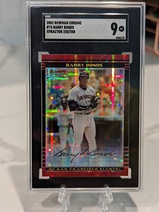 2002 Bowman Chrome #73 Barry Bonds Xfractor 220/250 SGC 9!!